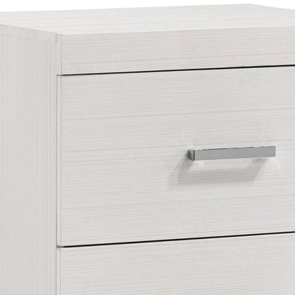 White Poplar 2-Drawer Nightstand for Bedroom Storage