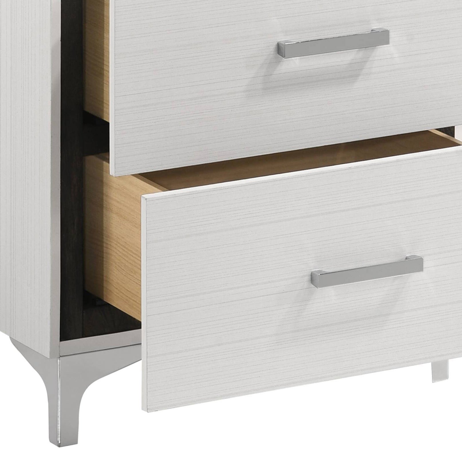 White Poplar 2-Drawer Nightstand for Bedroom Storage