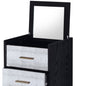 Black Silver Wood Metal Jewelry Armoire Bedroom Storage