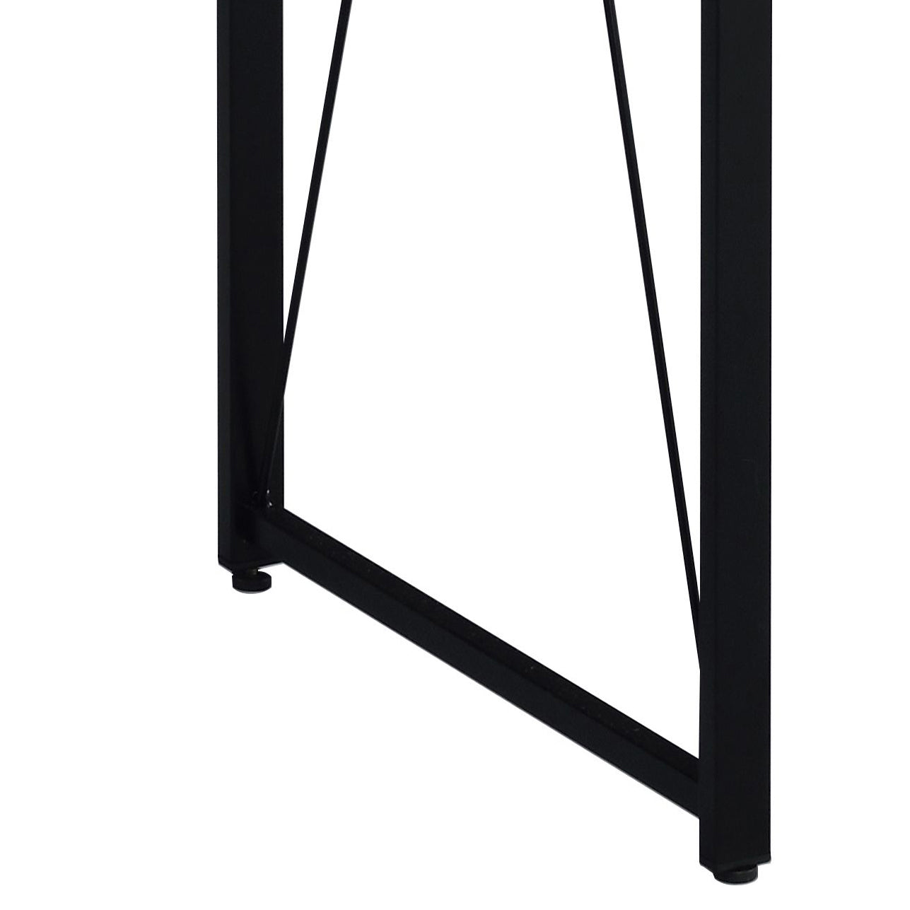 Black Grey Wood Metal Writing Desk - Industrial Office Desk