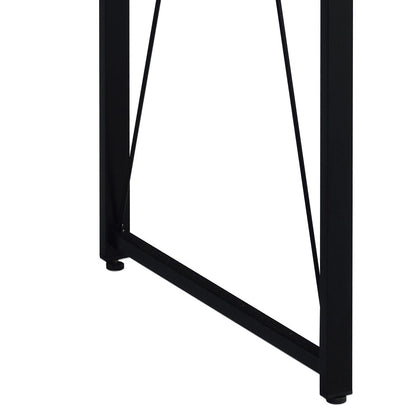 Black Grey Wood Metal Writing Desk - Industrial Office Desk