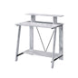 Antique White and Black Writing Desk with Upper Shelf