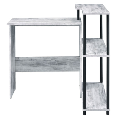 Black Grey Writing Desk with Shelves - Office Desk