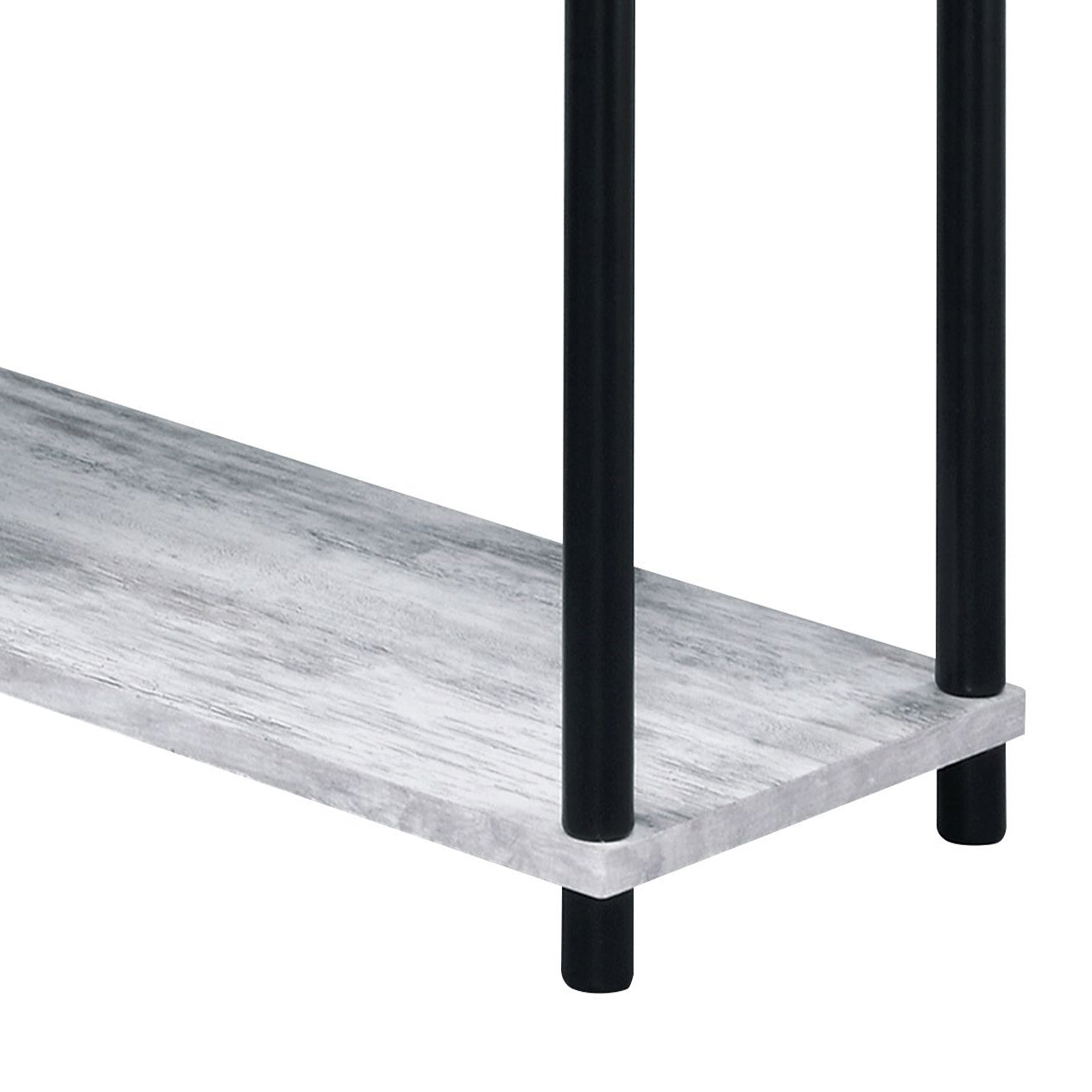 Black Grey Writing Desk with Shelves - Office Desk