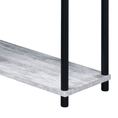Black Grey Writing Desk with Shelves - Office Desk