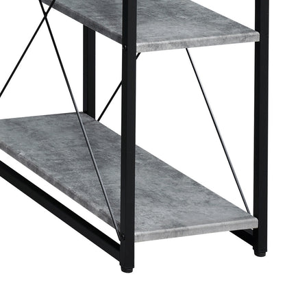 Black Grey Office Desk with Shelves - Recording Studio Desk