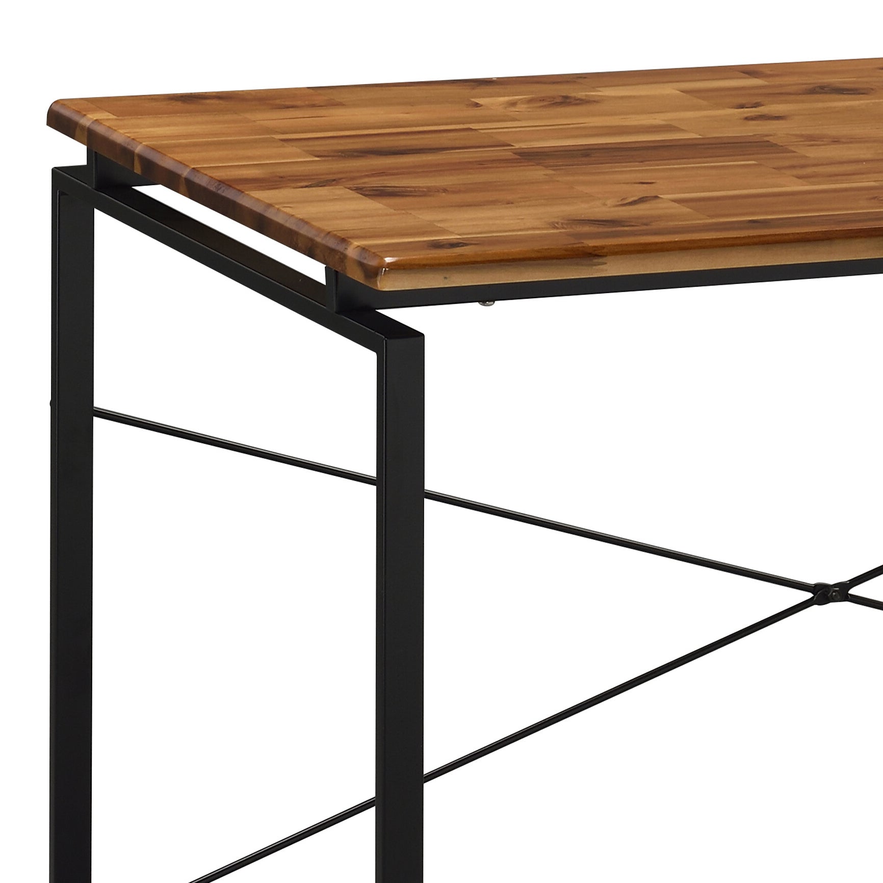 Black Brown Industrial Writing Desk Rectangular Office Desk