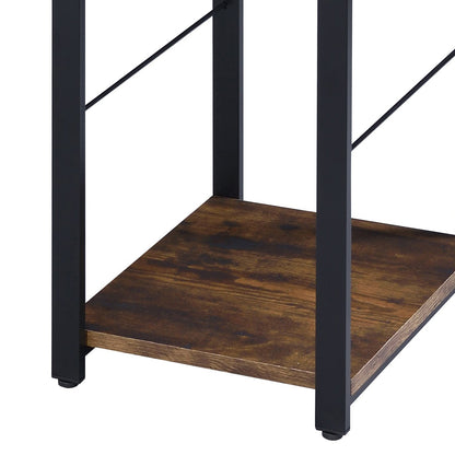 Black Brown Writing Desk with Shelves - Office Desk