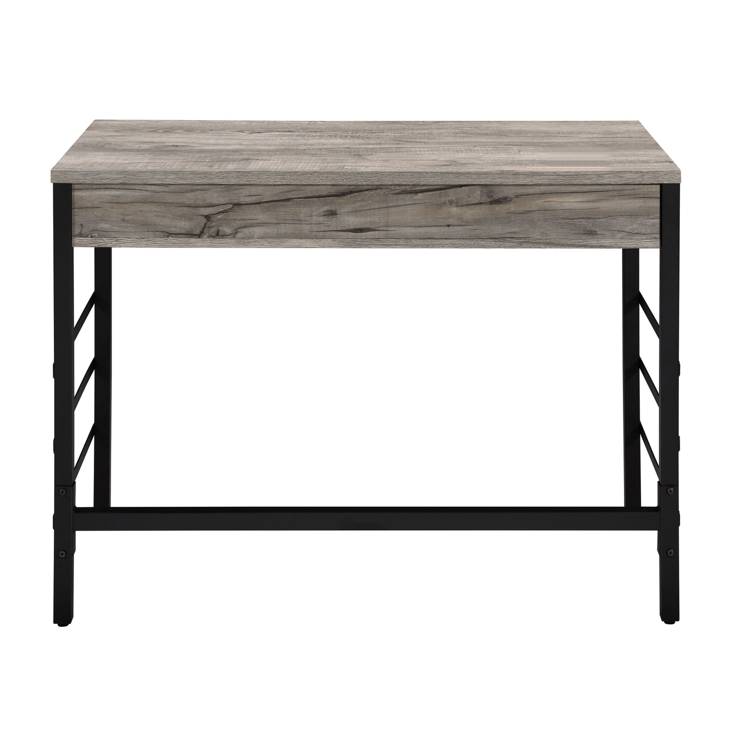 Black Brown Oak Desk with Storage Drawers