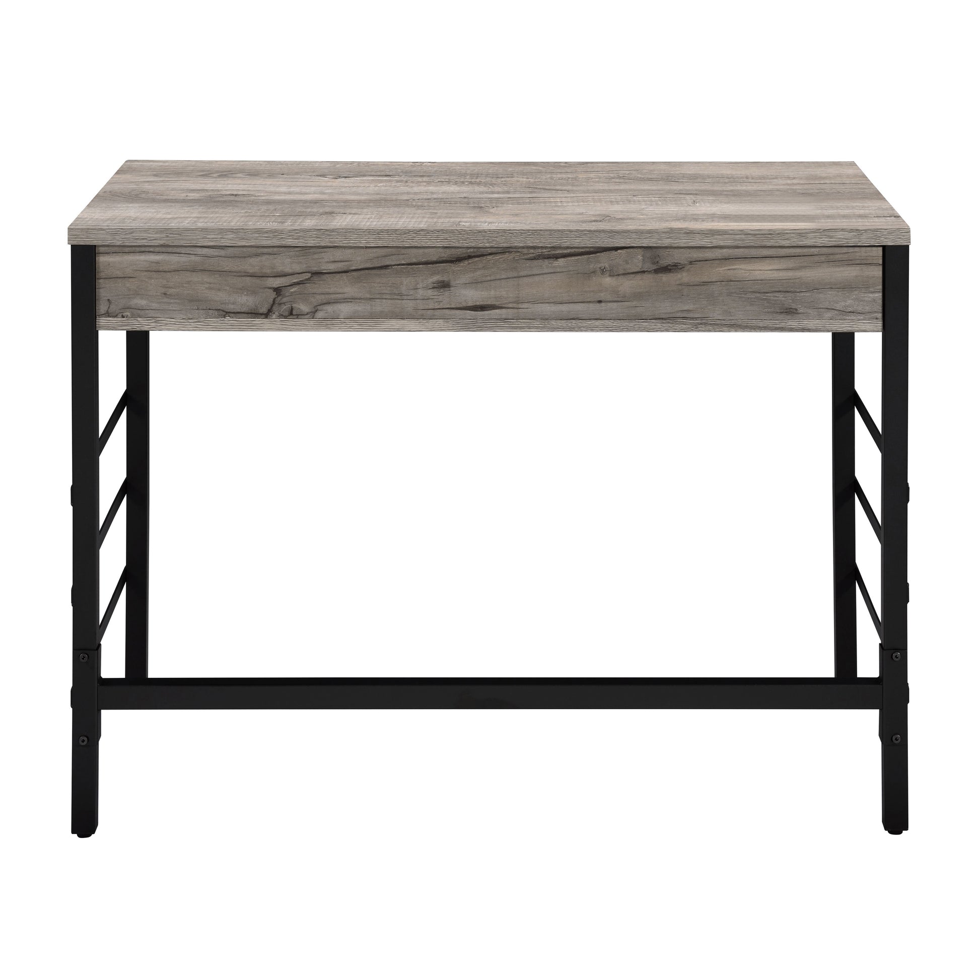 Black Brown Oak Desk with Storage Drawers