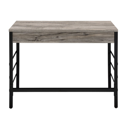 Black Brown Oak Desk with Storage Drawers