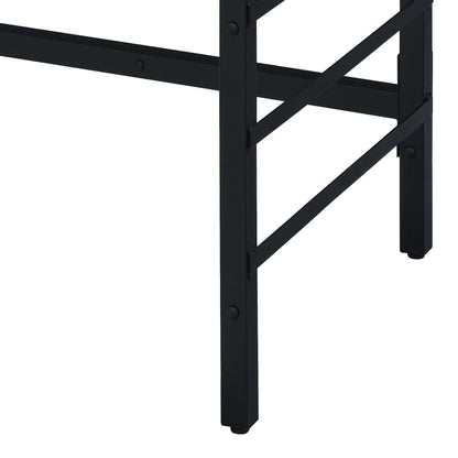 Black Brown Oak Desk with Storage Drawers
