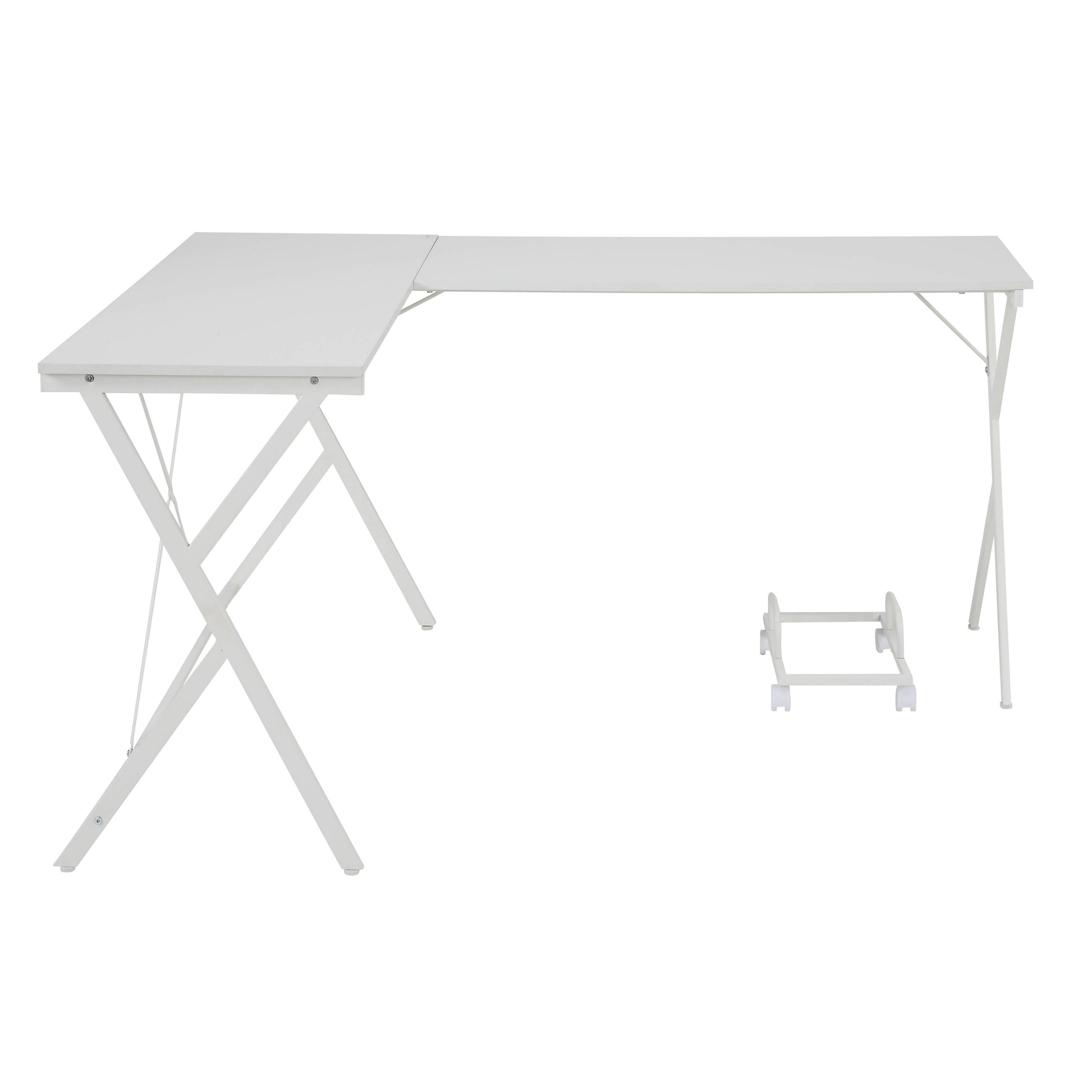White L-Shaped Computer Desk - Corner Office Storage