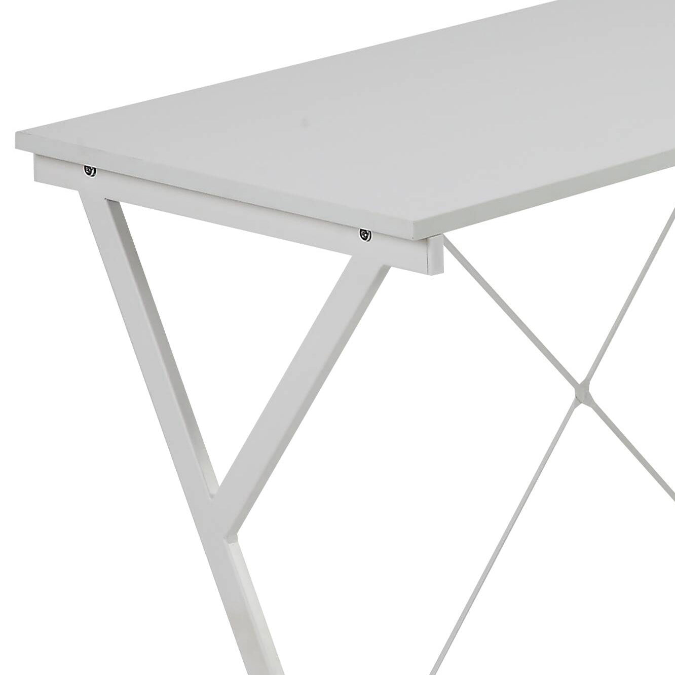 White L-Shaped Computer Desk - Corner Office Storage