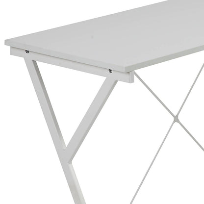 White L-Shaped Computer Desk - Corner Office Storage