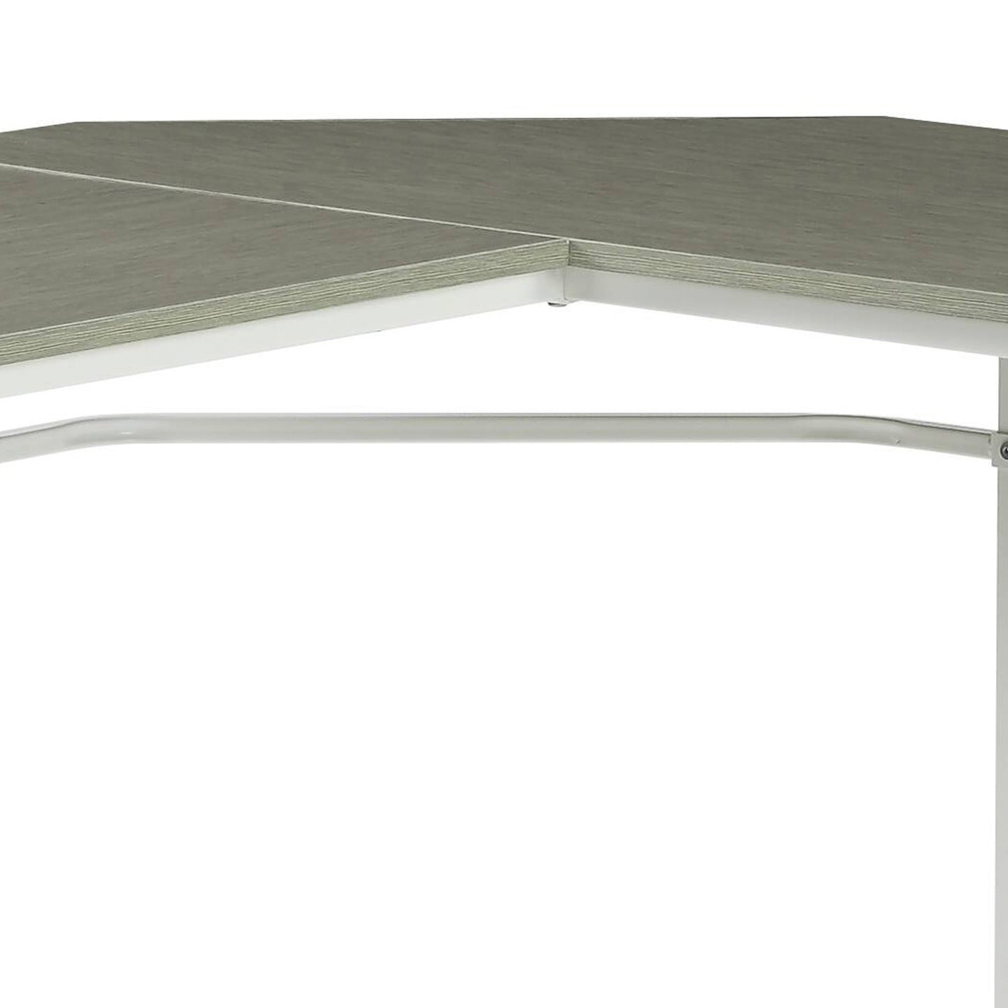 Grey and White L-Shape Computer Desk - Modern Office Desk