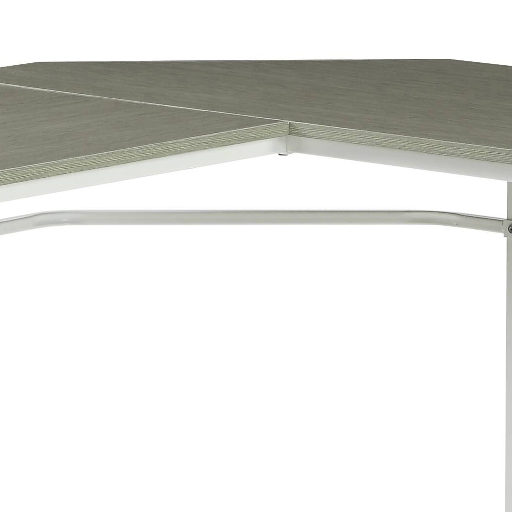 Grey and White L-Shape Computer Desk - Modern Office Desk