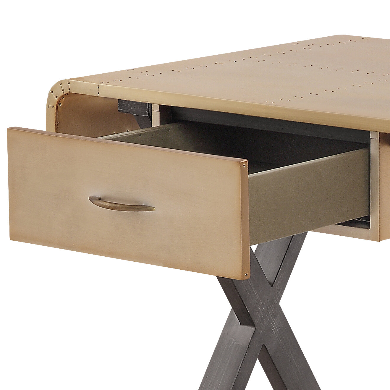 Gold Aluminum Writing Desk - Industrial Style Office Desk