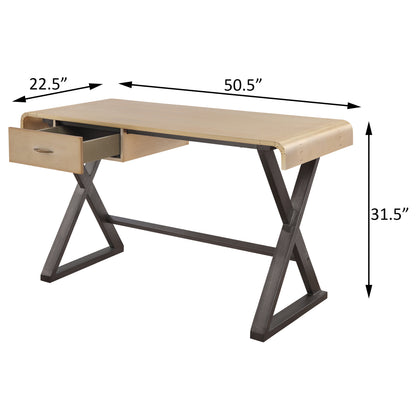 Gold Aluminum Writing Desk - Industrial Style Office Desk