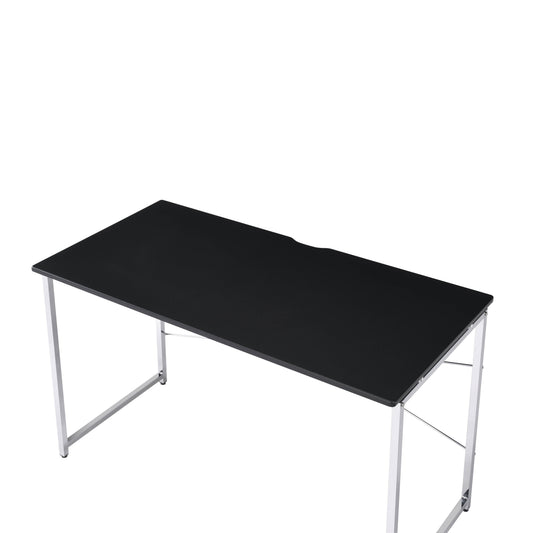 Black & Silver Writing Desk with Shelves - Office Desk