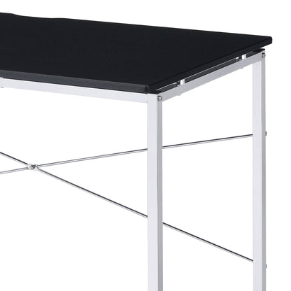 Black & Silver Writing Desk with Shelves - Office Desk
