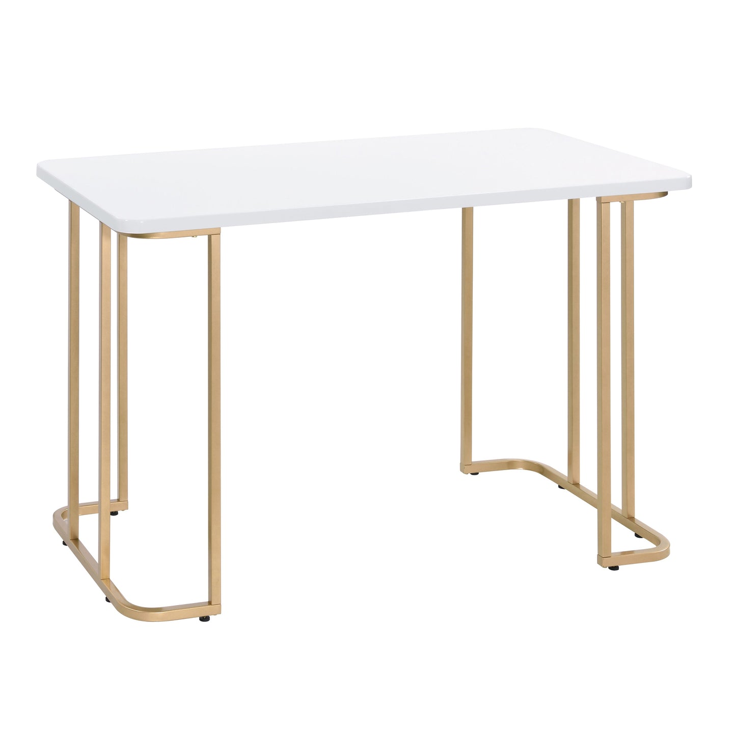 White and Gold Writing Desk - Rustic Computer Desk