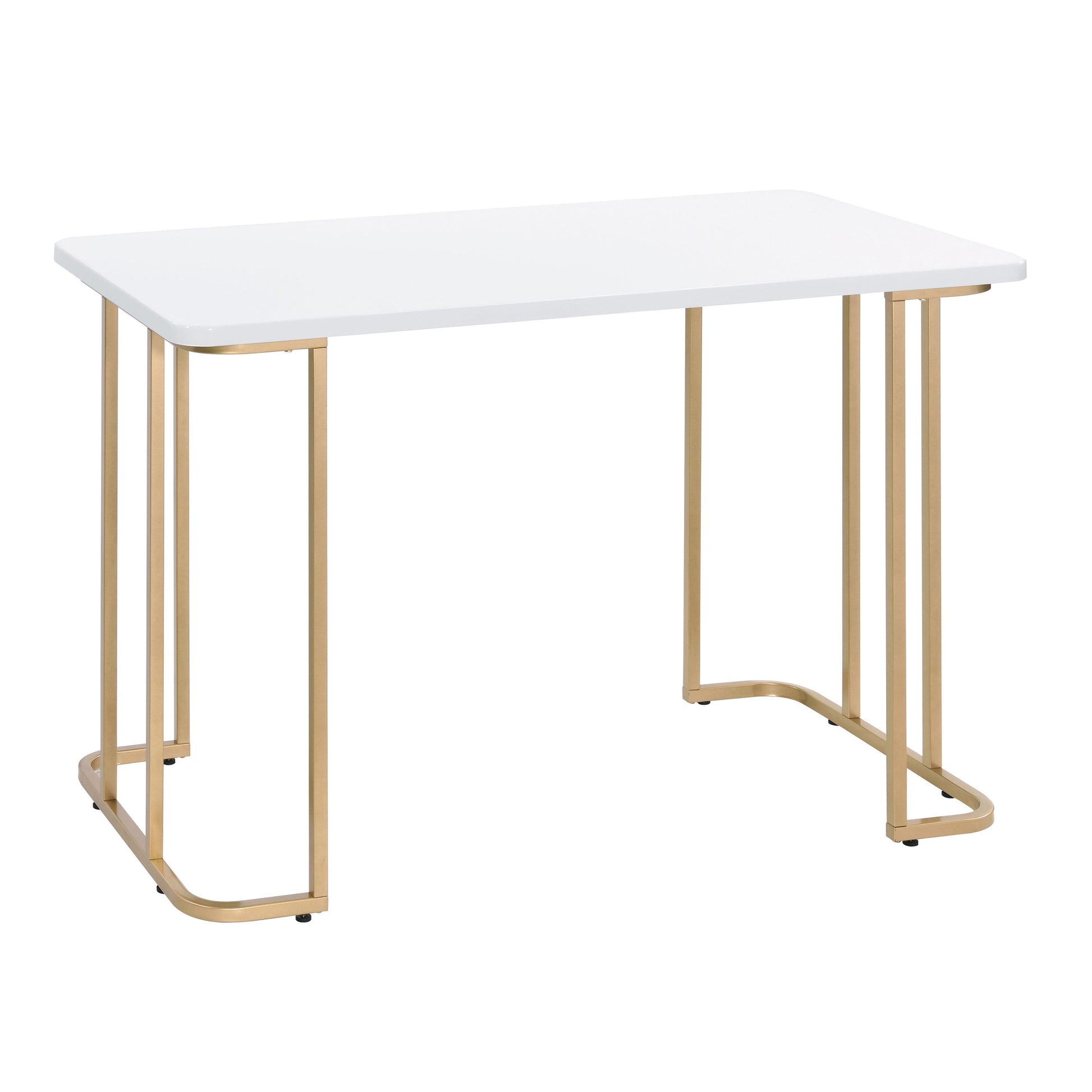 White and Gold Writing Desk - Rustic Computer Desk
