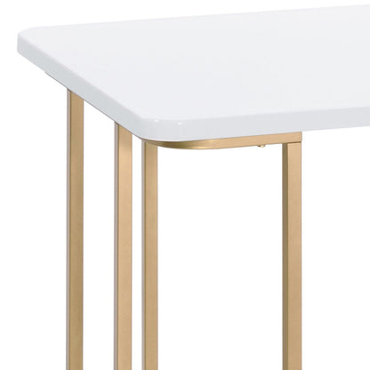 White and Gold Writing Desk - Rustic Computer Desk