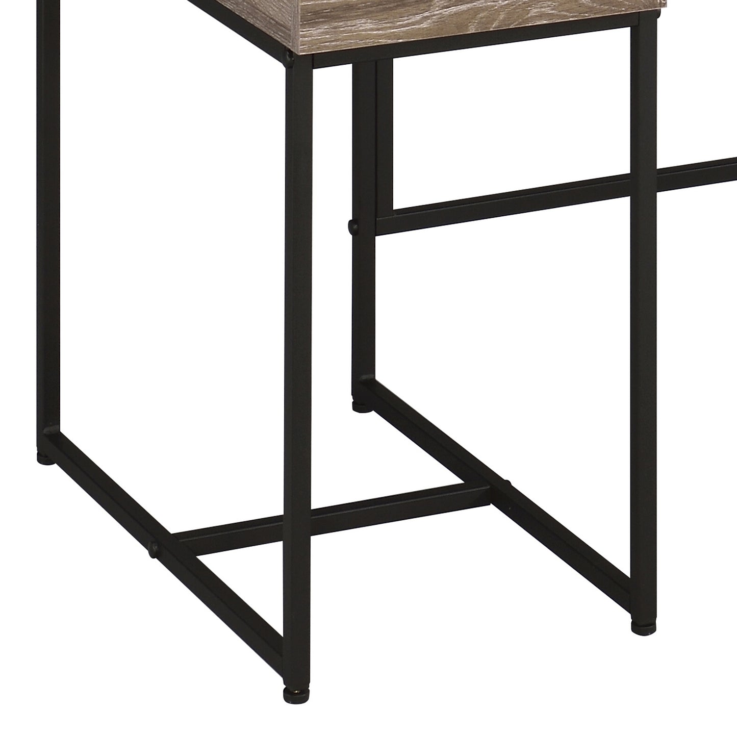 Modern Rustic Oak Writing Desk with 4 Storage Drawers