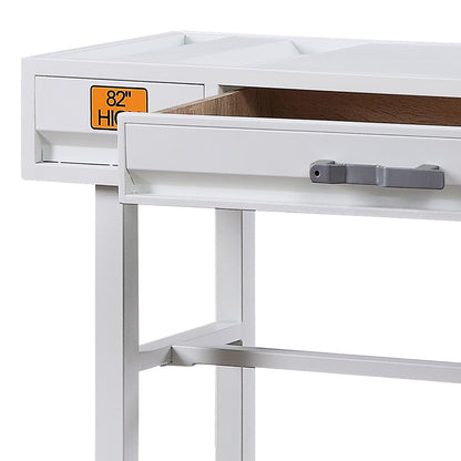 White Writing Desk with 1 Drawer - Office Storage