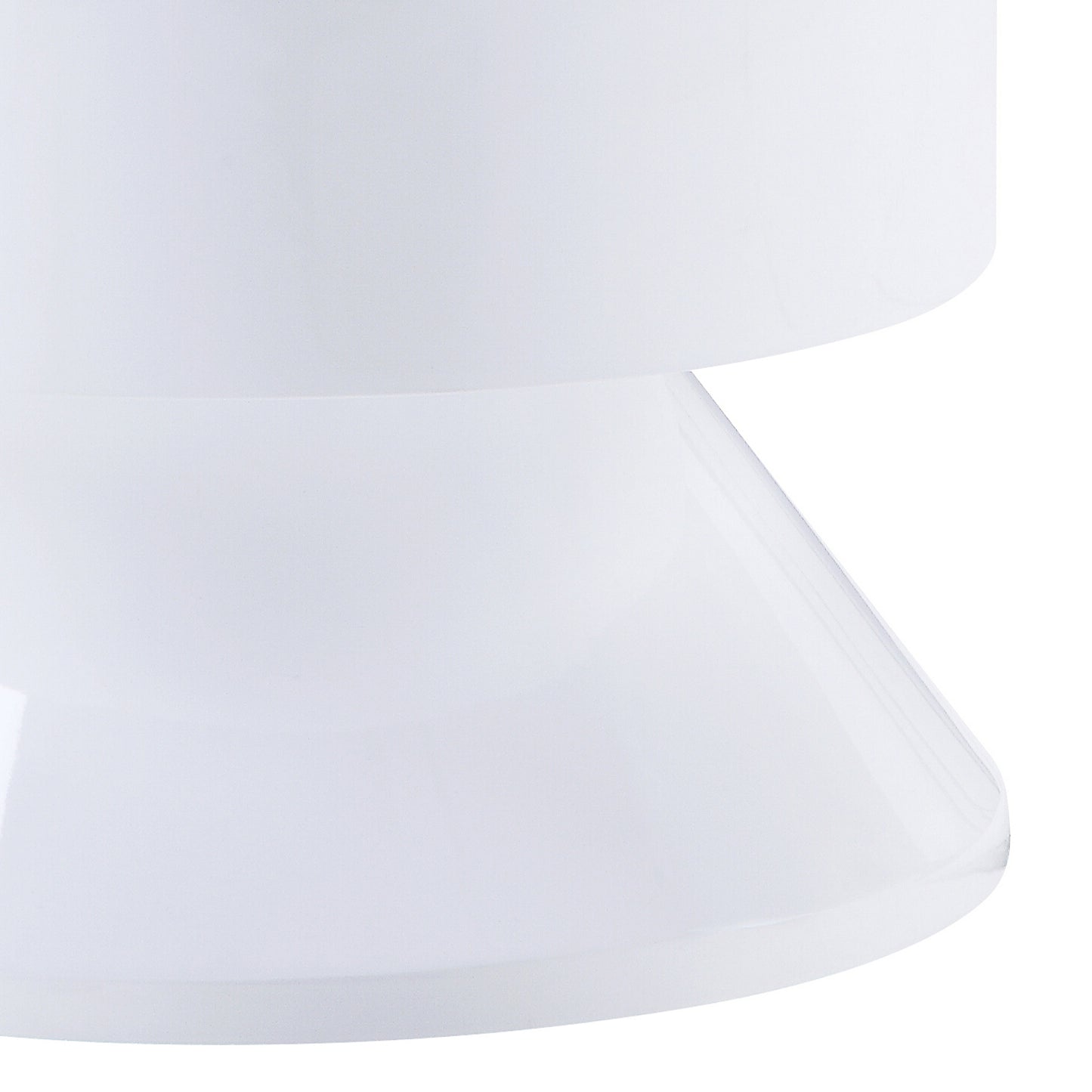 Round White Wood Nightstand with One Drawer