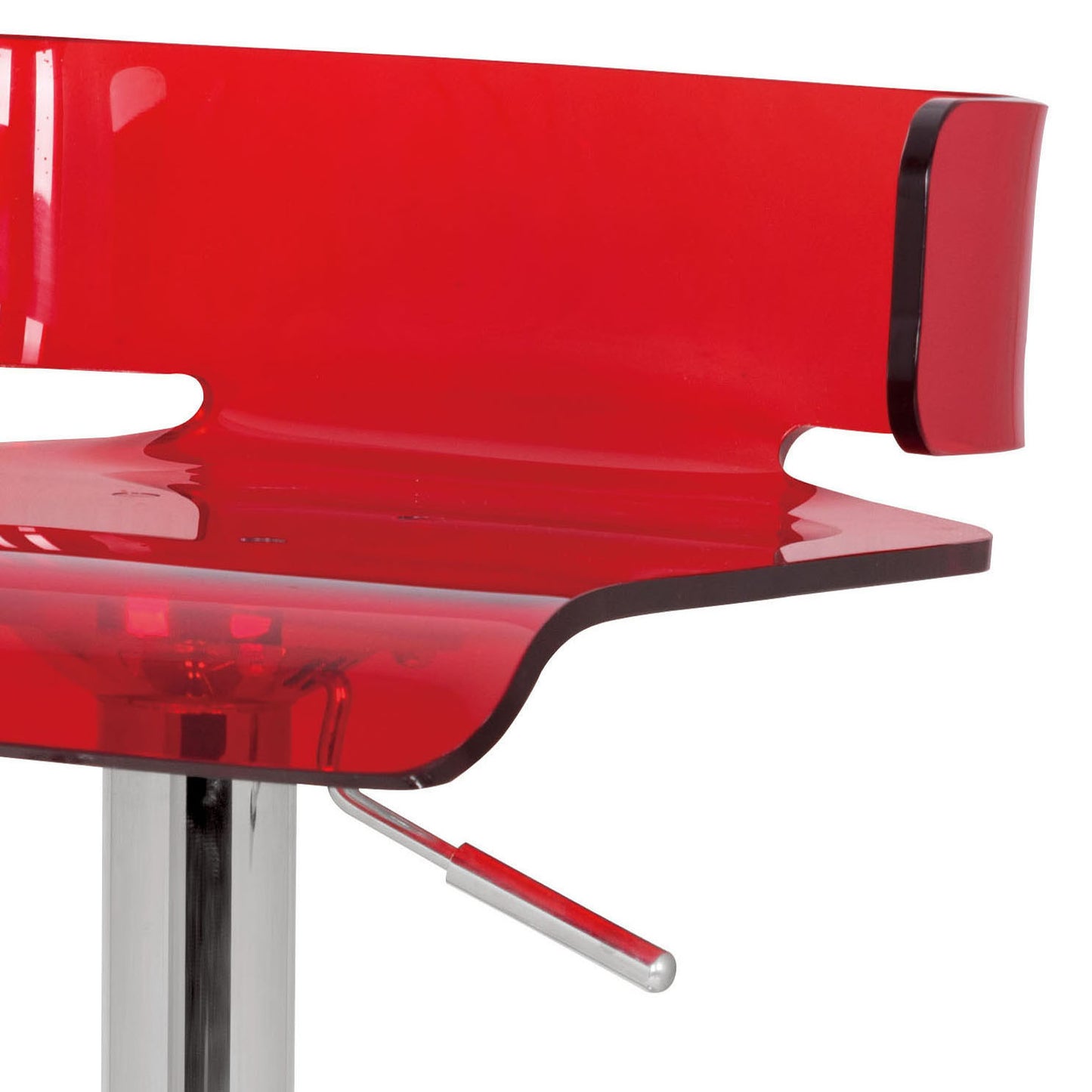 Red Metal Adjustable Swivel Bar Stool - Bedroom Use
