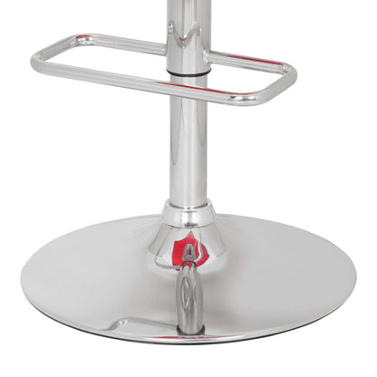 Red Metal Adjustable Swivel Bar Stool - Bedroom Use