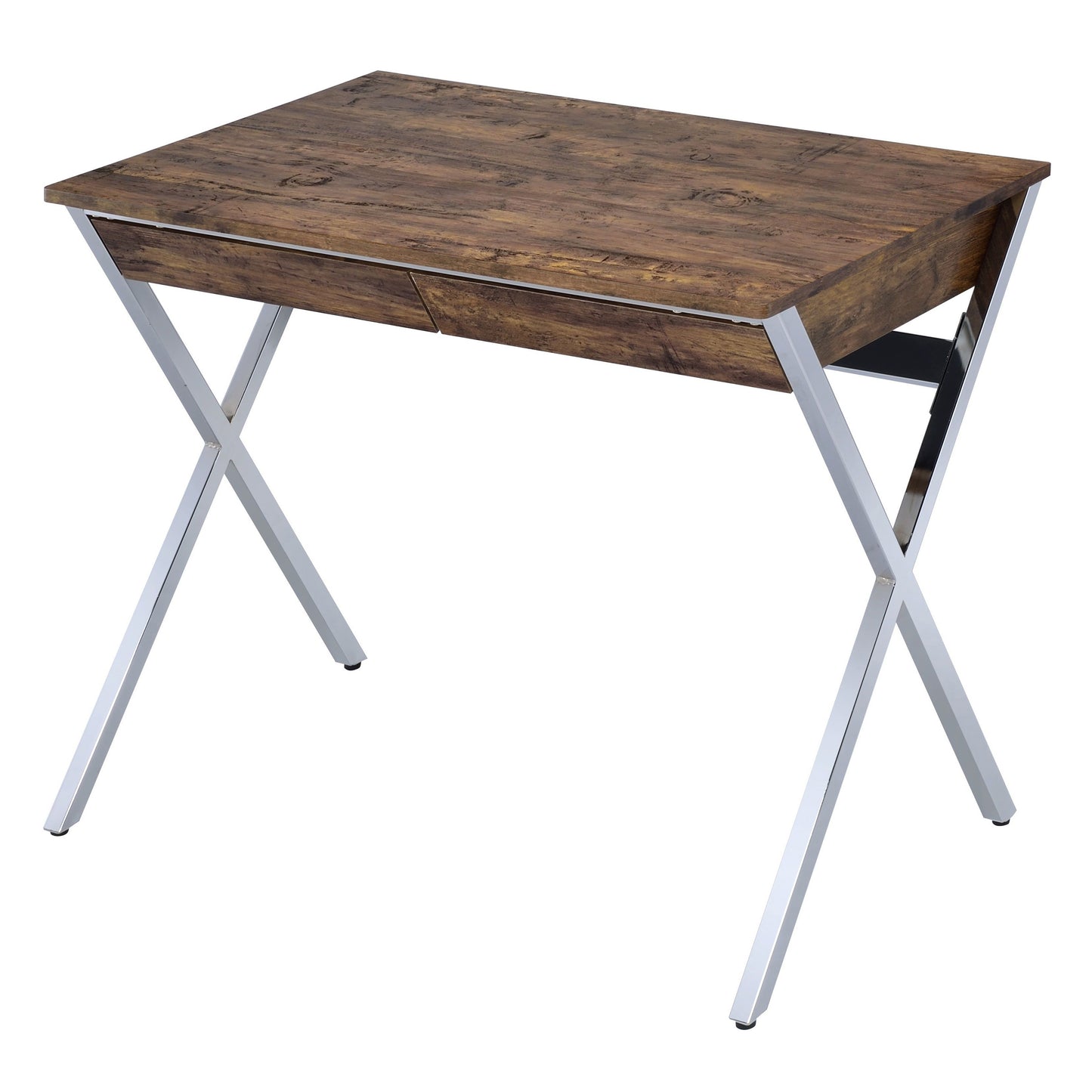 Rustic Oak Writing Desk with 2 Drawers - Office Desk