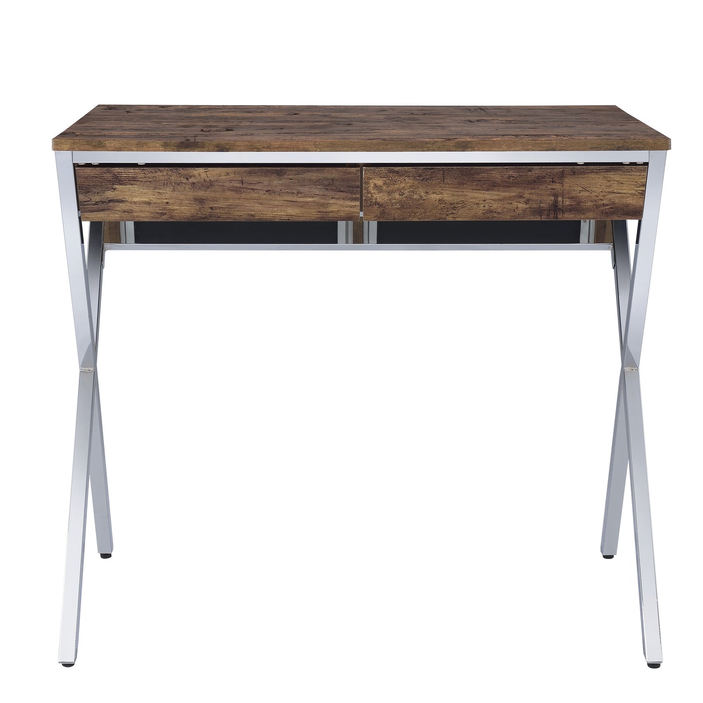 Rustic Oak Writing Desk with 2 Drawers - Office Desk