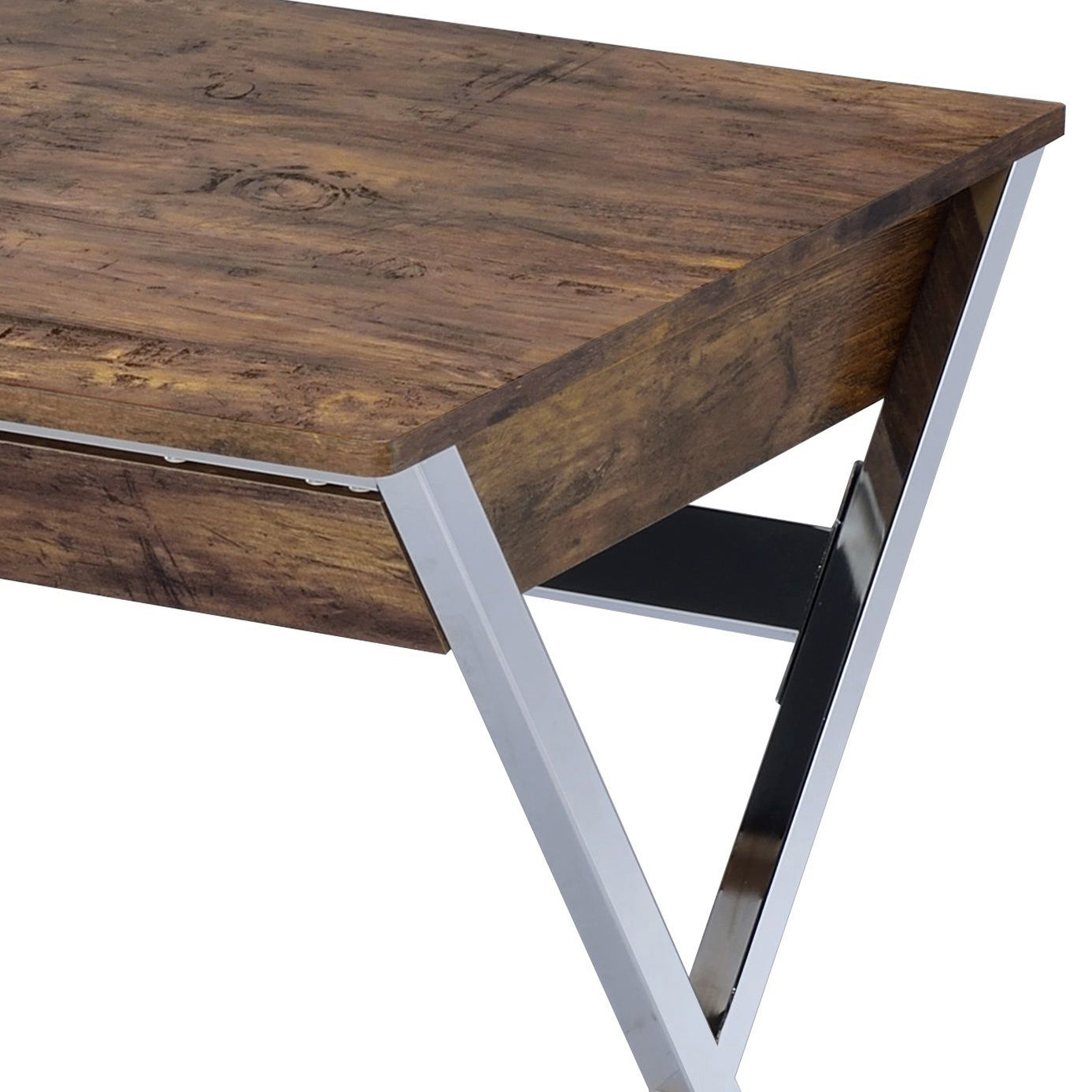 Rustic Oak Writing Desk with 2 Drawers - Office Desk