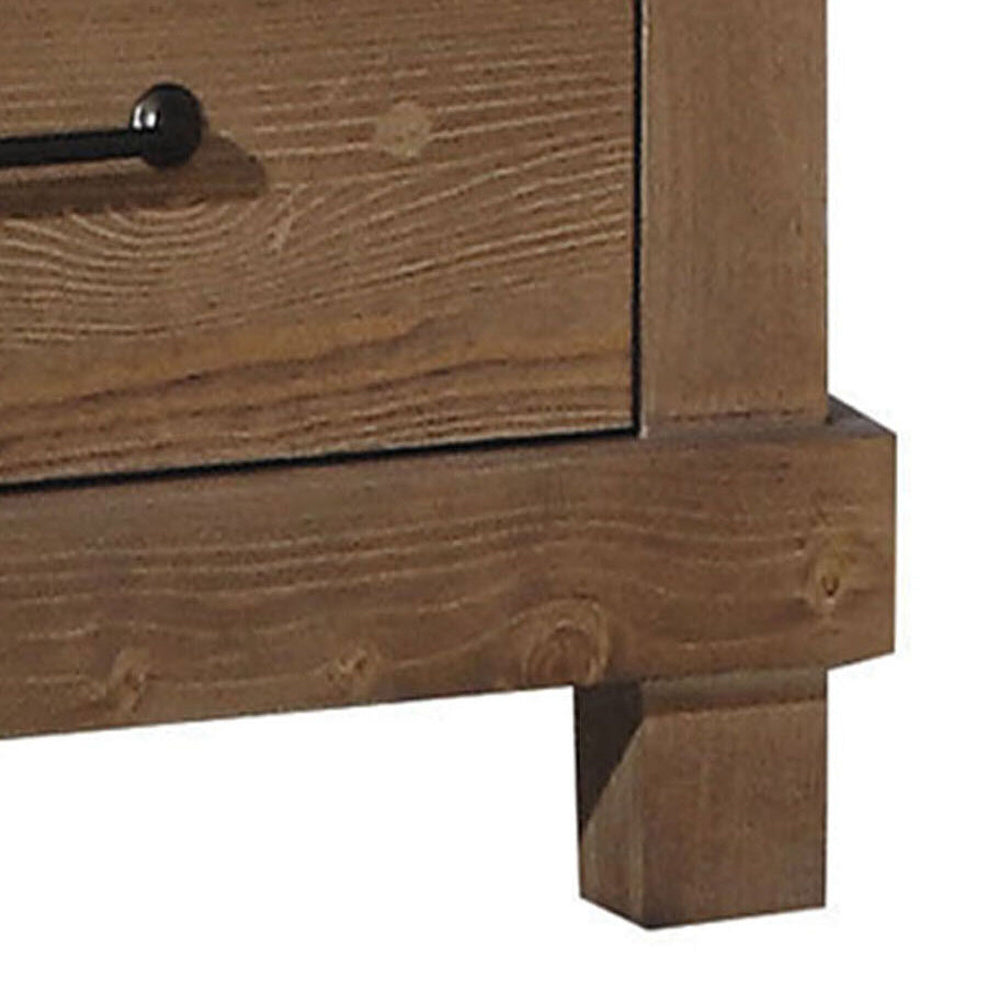 Antique Oak 2-Drawer Nightstand - Farmhouse Style