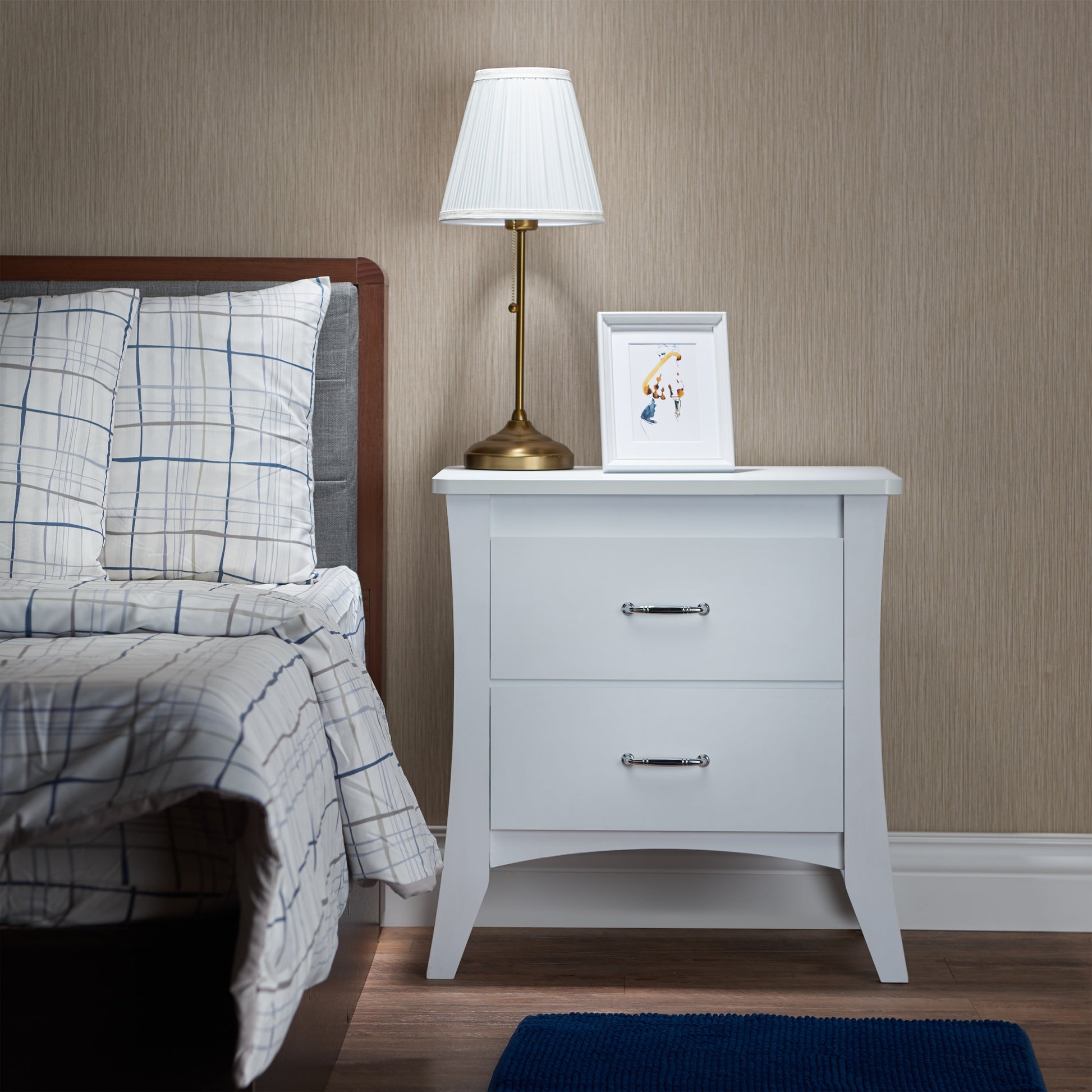White 2-Drawer Nightstand - Bedroom Storage