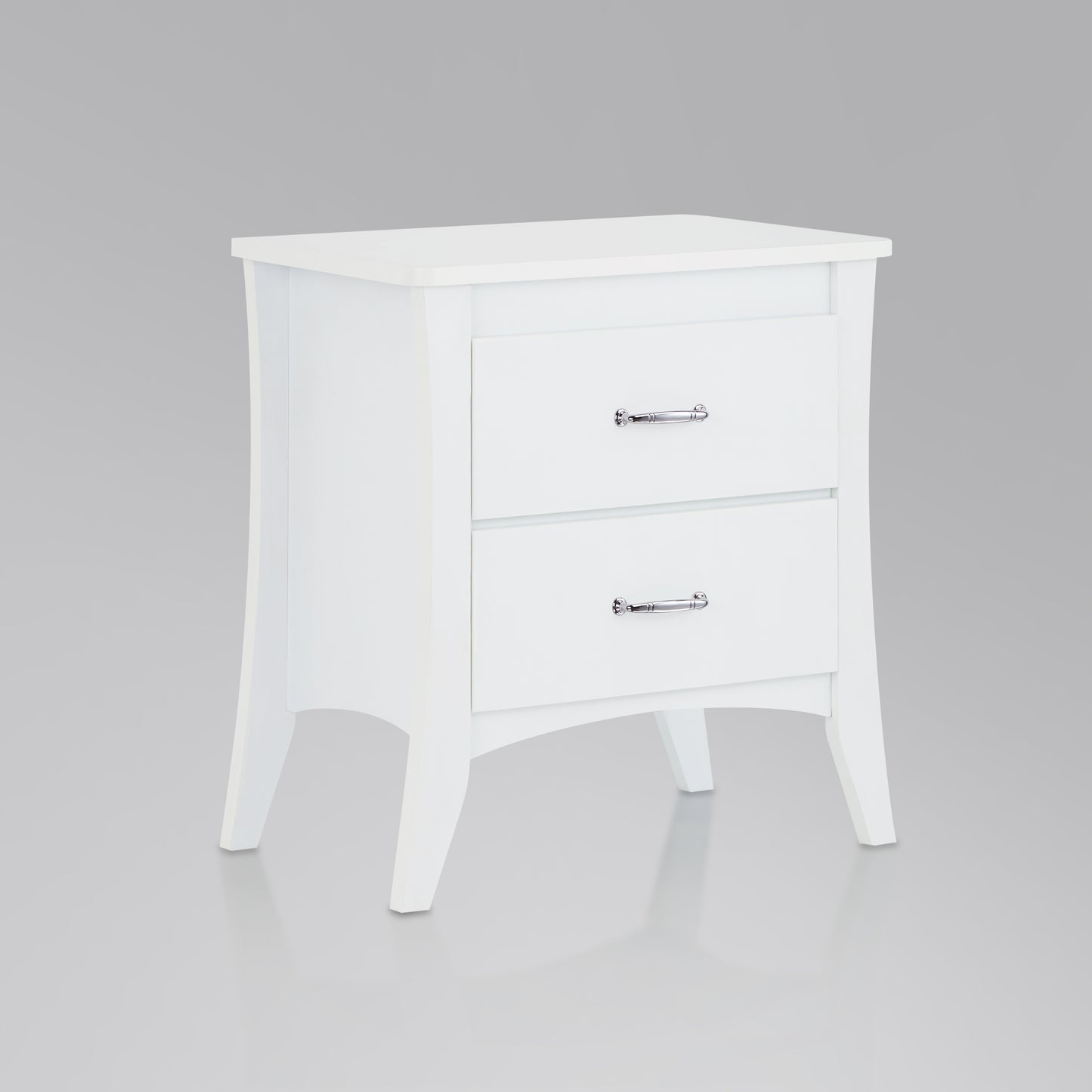 White 2-Drawer Nightstand - Bedroom Storage