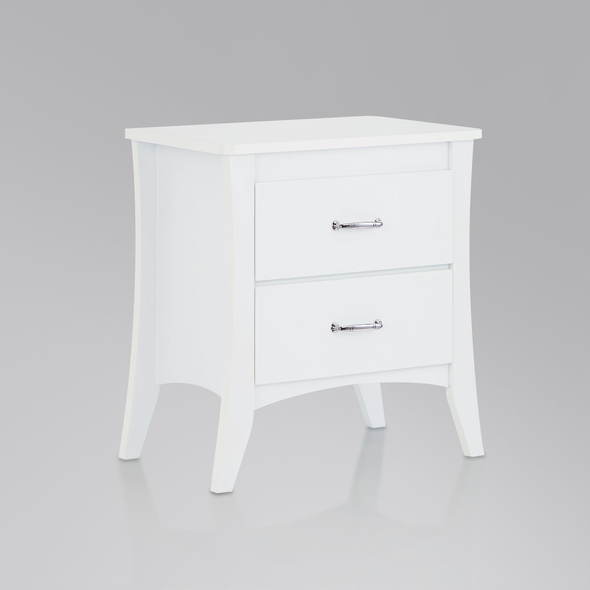 White 2-Drawer Nightstand - Bedroom Storage