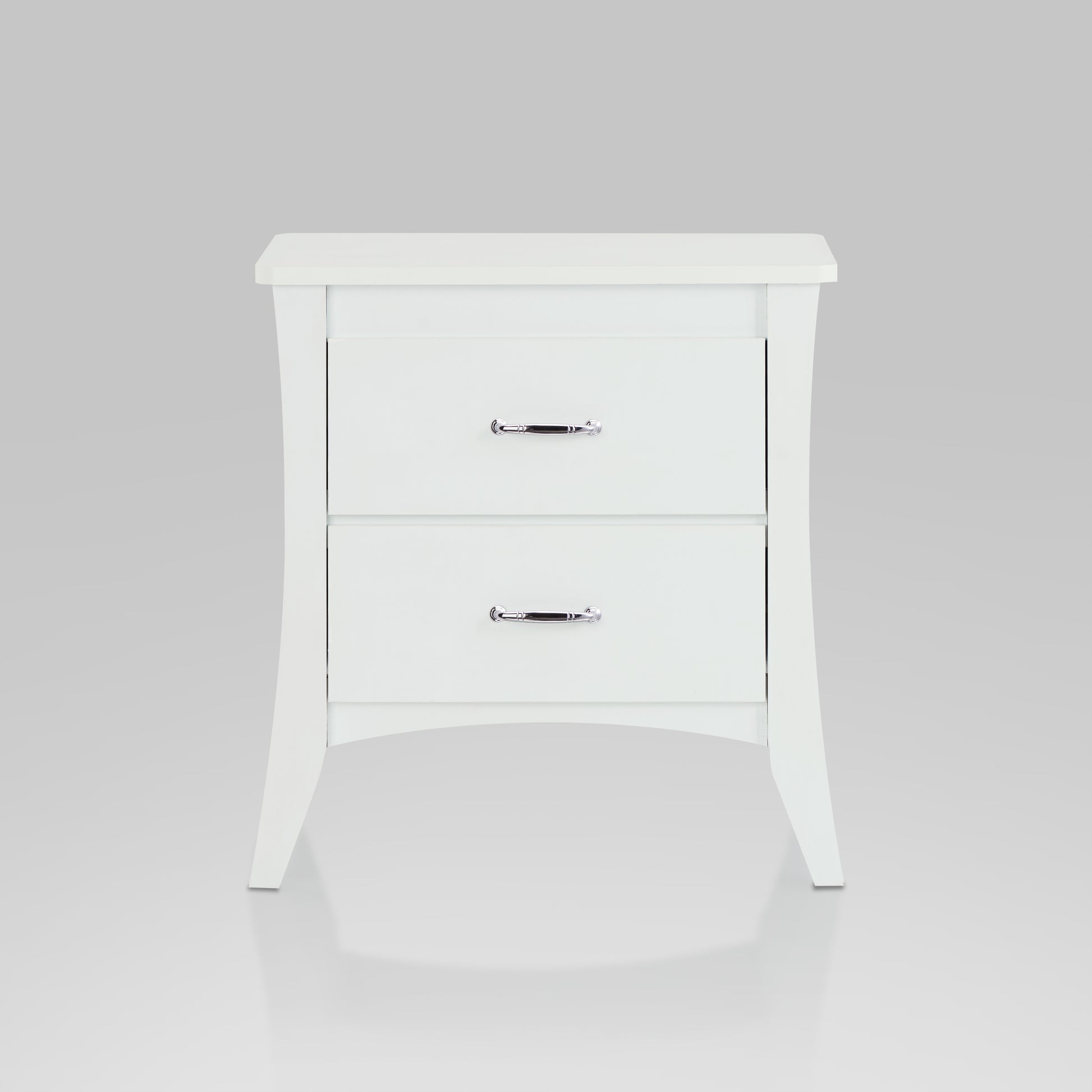 White 2-Drawer Nightstand - Bedroom Storage
