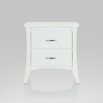 White 2-Drawer Nightstand - Bedroom Storage