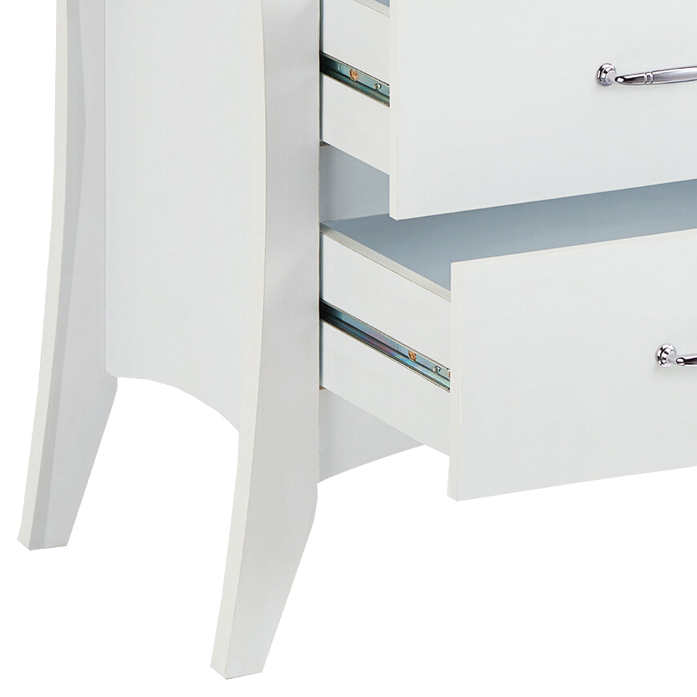 White 2-Drawer Nightstand - Bedroom Storage