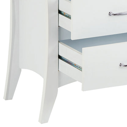 White 2-Drawer Nightstand - Bedroom Storage