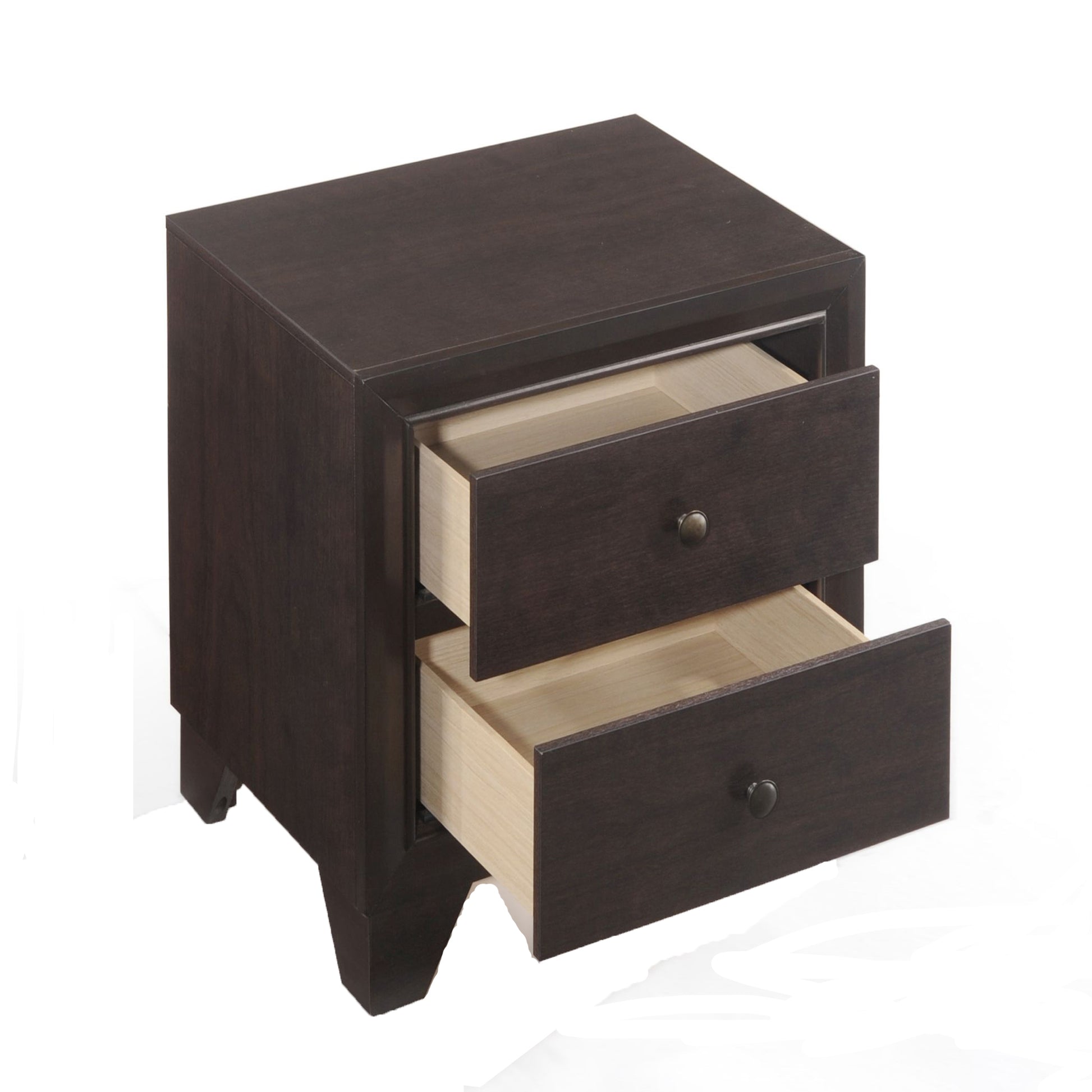 Espresso 2-Drawer Nightstand - Bedroom Storage
