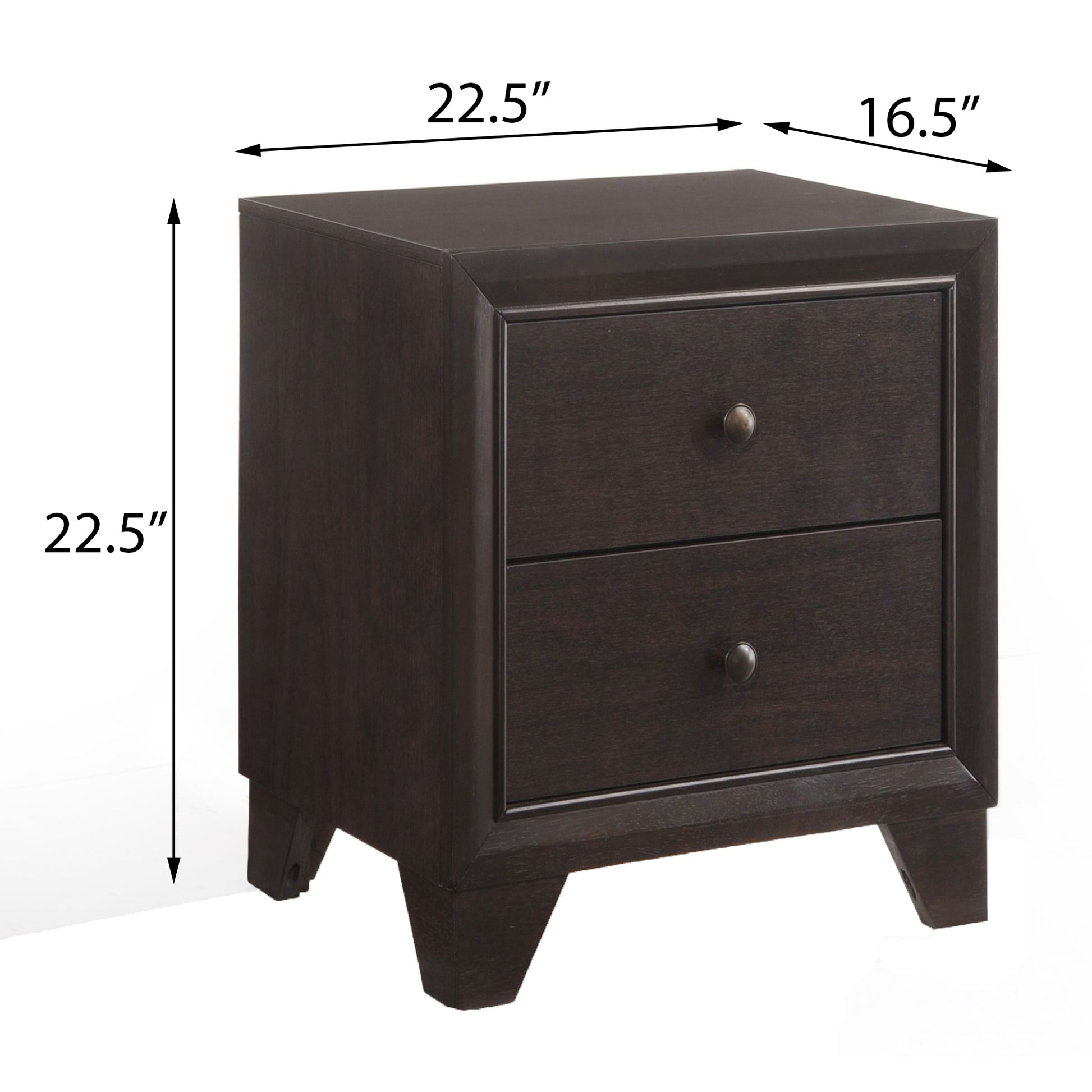 Espresso 2-Drawer Nightstand - Bedroom Storage