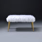 White and Gold Bench with Straight Legs