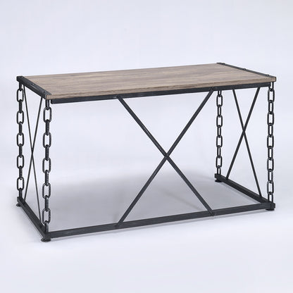 Rustic Wooden Rectangular Desk - Industrial Style for Home Office