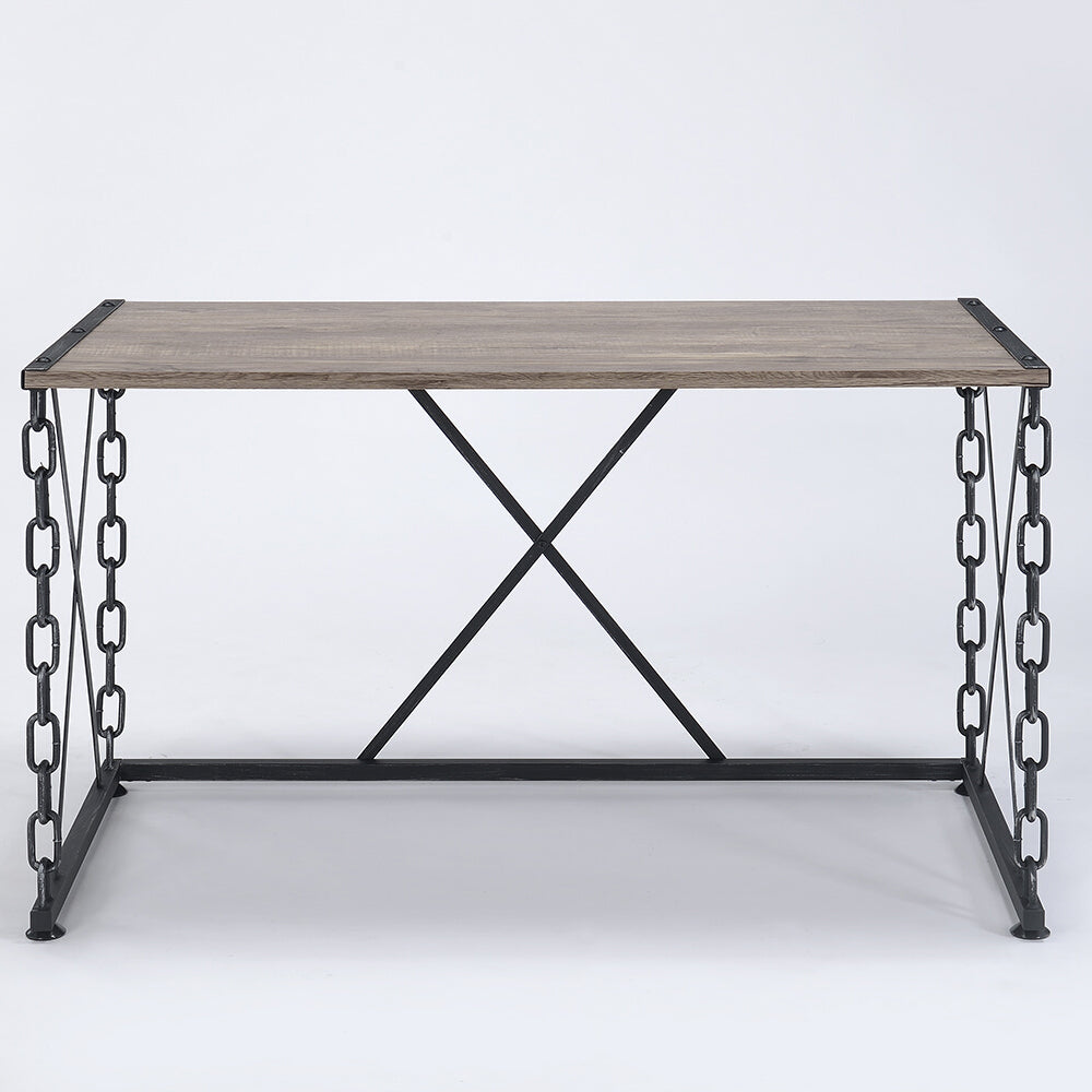Rustic Wooden Rectangular Desk - Industrial Style for Home Office