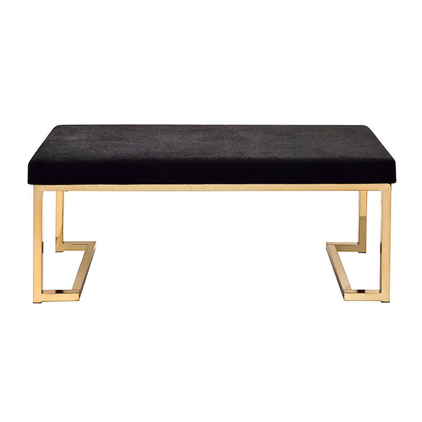 Black Gold Fabric Metal Bedroom Bench